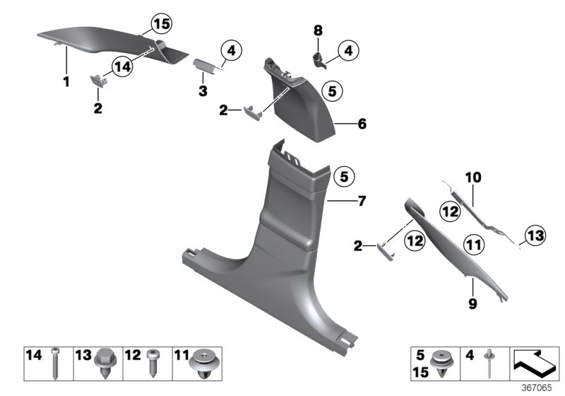 Genuine BMW 51437277124 Cover, B-Column Upper Right EVERESTGRAU (Inc. 640dX, 650iX 4.4 & 640d) | ML Performance UK Car Parts