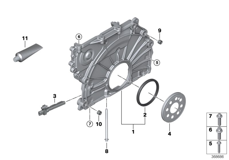 Genuine BMW 11148573980 F48 F39 Timing Case Cover (Inc. Cooper ALL4, X1 20i & Cooper SE ALL4) | ML Performance UK Car Parts