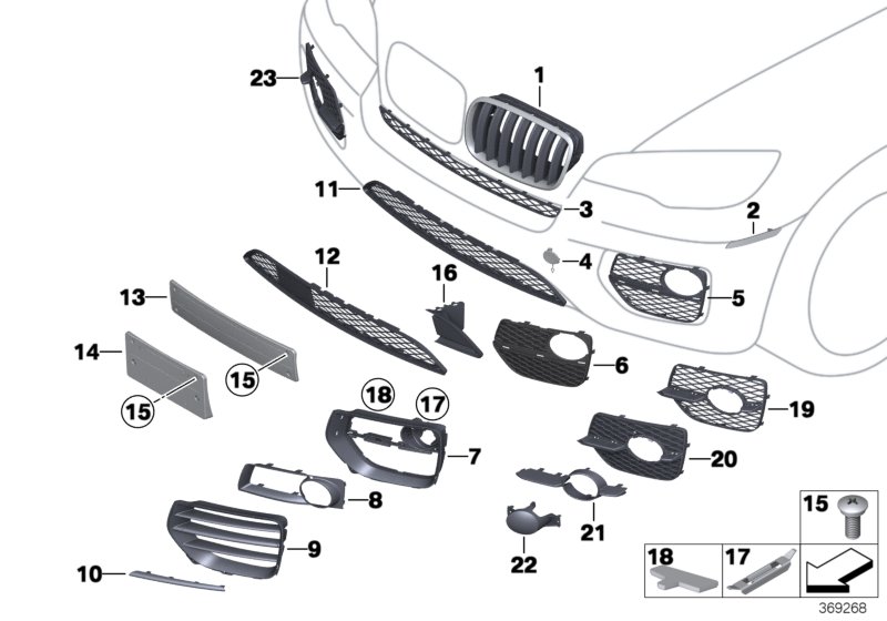 Genuine BMW 51117312606 E71 Closed Grid, Right (Inc. X6) | ML Performance UK Car Parts