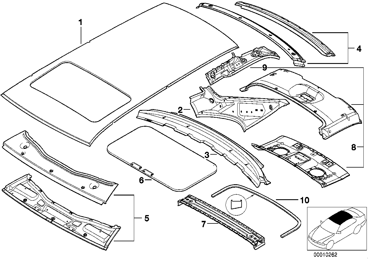 Genuine BMW 41318227353 E39 Roof Cover (Inc. 528i, 520i & 525tds) | ML Performance UK Car Parts