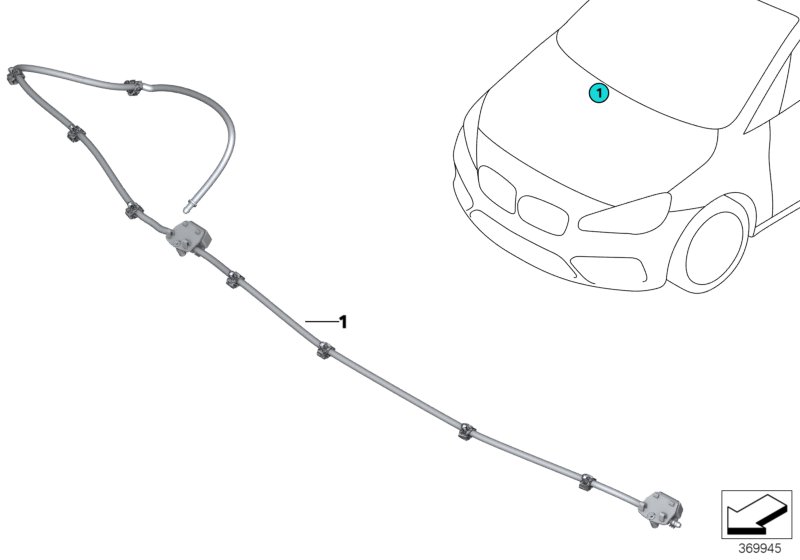 Genuine BMW 61667331291 F45 F46 Nozzle Array Window Washing System (Inc. 218dX, 216d & 220i) | ML Performance UK Car Parts