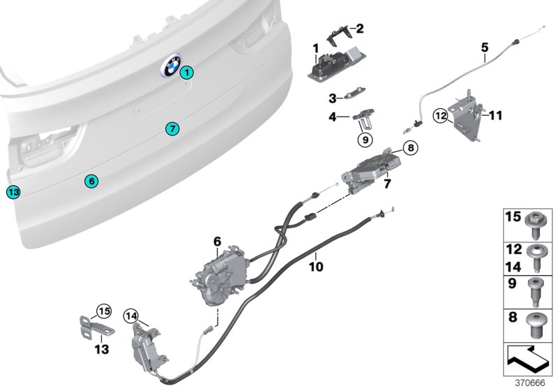 Genuine BMW 51247303443 F15 Trunk Lid Power Lock Drive (Inc. X5) | ML Performance UK Car Parts