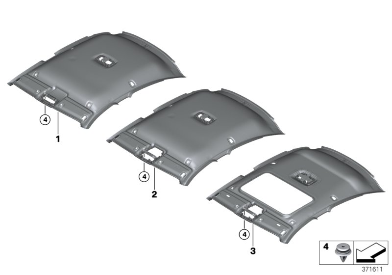 Genuine BMW 51447377520 F36 Molded Headlining F Sliding Lifting Roof EVERESTGRAU (Inc. 430iX, 435i & 440iX) | ML Performance UK Car Parts