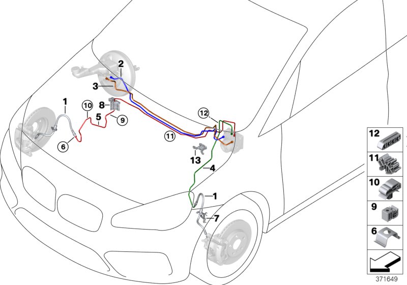 Genuine BMW 34306854263 F46 Brake Hose Front (Inc. X1 & 225xe) | ML Performance UK Car Parts