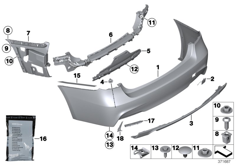 Genuine BMW 51128054200 F30 F31 Reinforcement For Bumper, Rear Lower M (Inc. 318d, 335iX & 340iX) | ML Performance US Car Parts