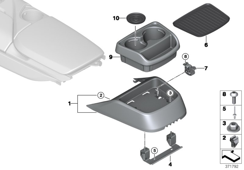 Genuine BMW 51169284724 I12 I12 Storage Tray For Center Console, Rear (Inc. i8) | ML Performance UK Car Parts