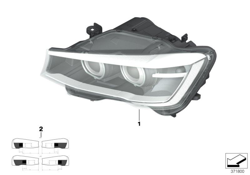 Genuine BMW 63117401136 F25 F26 Bi-Xenon Headlight, Right (Inc. X4 35iX, X3 35iX & X3 28iX) | ML Performance UK Car Parts