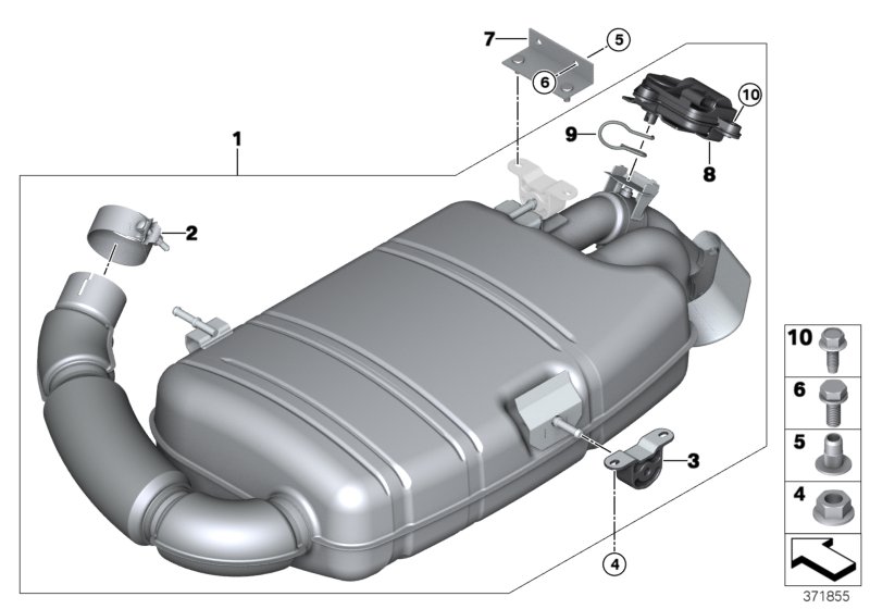 Genuine BMW 18308608167 I15 Rear Muffler With Exhaust Flap (Inc. i8) | ML Performance UK Car Parts