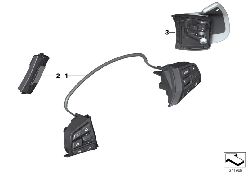 Genuine BMW 61319262709 Switch, Mf Steering Wheel, Sport (Inc. 730Li, 550iX & Hybrid 7L) | ML Performance UK Car Parts