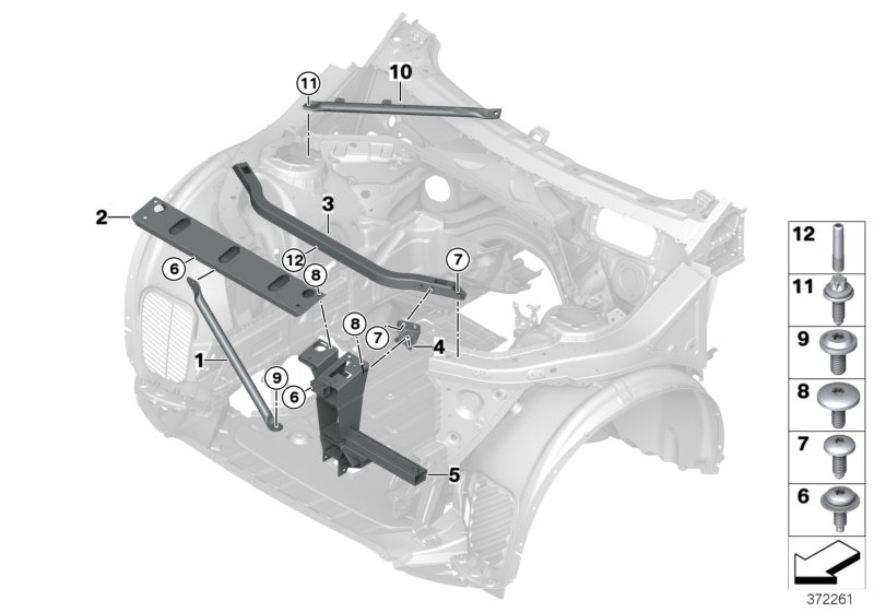 Genuine BMW 51617210319 F25 F26 Strut Tower Brace, Left (Inc. X4 35dX, X4 M40iX & X3 28i) | ML Performance UK Car Parts