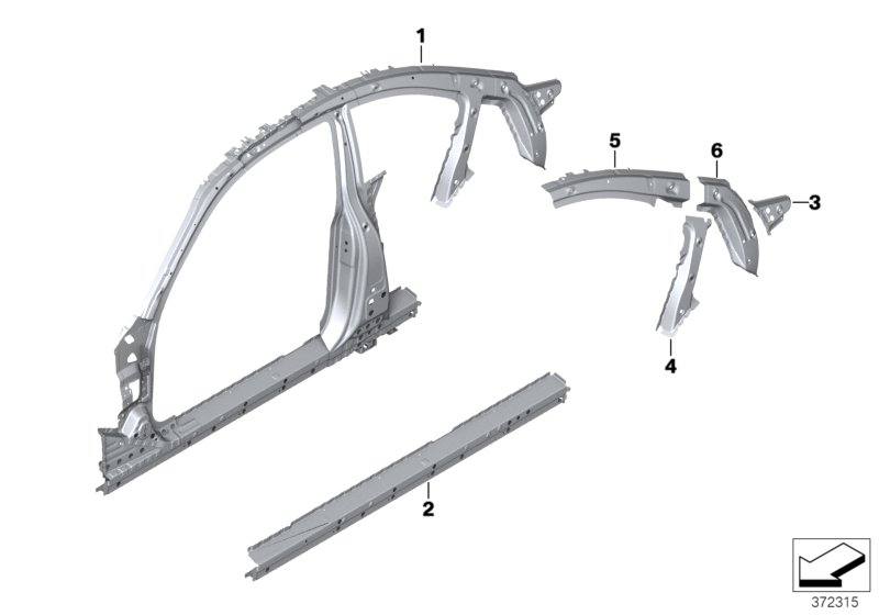 Genuine BMW 41007342123 F22 Reinforcement, Interior Roof Frame, Left (Inc. 230i, 220d & M235i) | ML Performance UK Car Parts