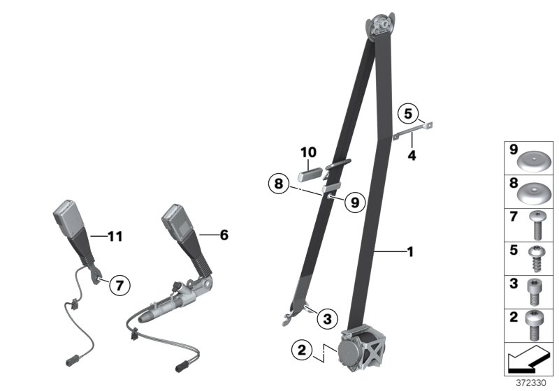 Genuine BMW 72117260207 F25 F26 Lower Strap, Front (Inc. X3) | ML Performance UK Car Parts