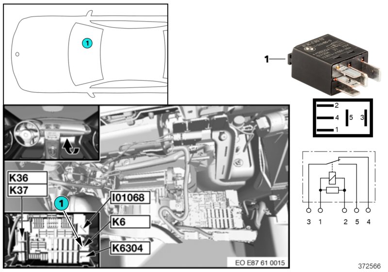 Genuine BMW 61316919113 F01 E93 F25 Relay, Change-Over Contact, Black (Inc. Ghost, X6 50iX & Cooper D ALL4 2.0) | ML Performance UK Car Parts