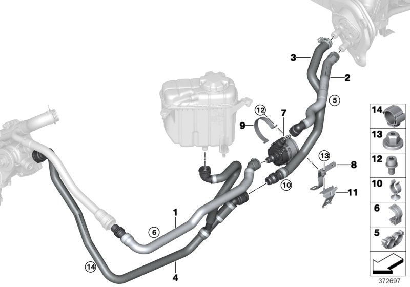 Genuine BMW 64219307243 F80 F83 F82 Hose F Radiator And Engine Return (Inc. M4 GT4, M4 GTS & M4) | ML Performance UK Car Parts