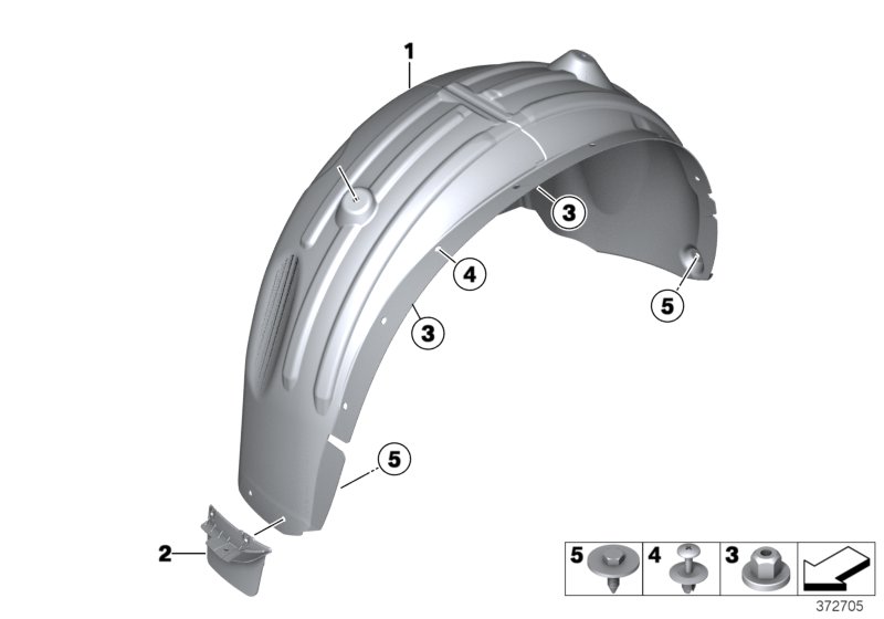 Genuine BMW 51717213649 F25 F26 Cover, Wheell Housing, Rear Left (Inc. X3 20iX, X4 30dX & X4 M40iX) | ML Performance UK Car Parts