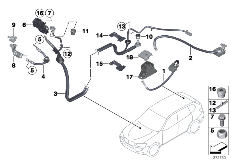 Genuine BMW 61139318771 F25 F26 B+ Terminal Point, Luggage Compartment (Inc. X428iX & X3 30dX) | ML Performance UK Car Parts