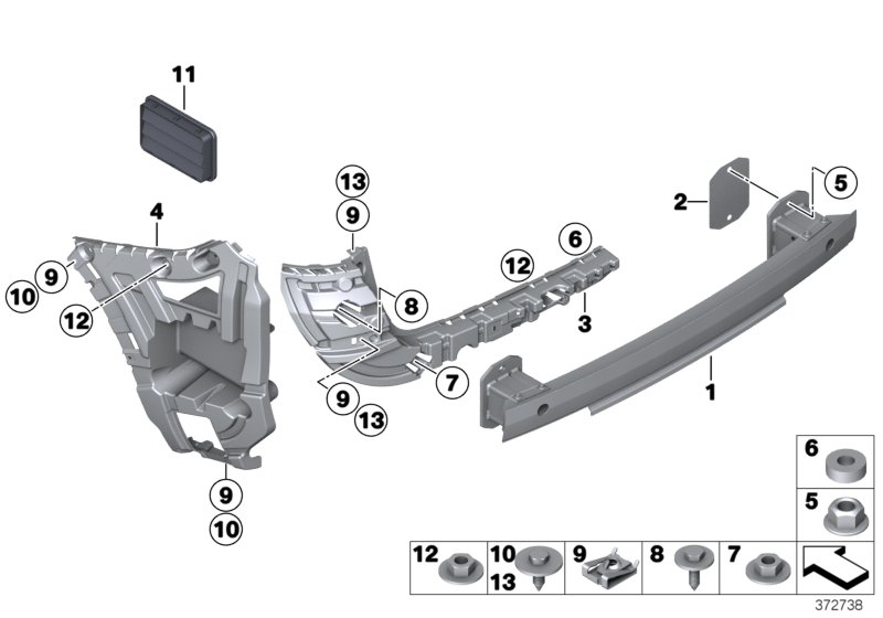 Genuine BMW 51127210078 F25 Mount, Bumper Rear Right (Inc. X3) | ML Performance UK Car Parts