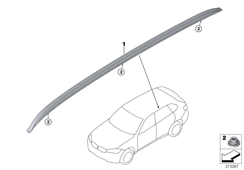 Genuine BMW 51137295816 F15 Roof Railing, Right SCHWARZ MATT (Inc. X5) | ML Performance UK Car Parts