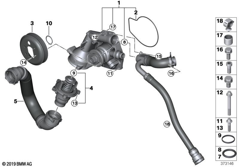 Genuine BMW 11537848500 F82 F80 Line From Coolant Pump-Cylinder Head (Inc. M4, M2 Competition & M3) | ML Performance UK Car Parts