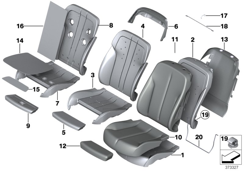 Genuine BMW 52107228246 F13 F12 Foam Pad, Comfort Backrest, Upper Right (Inc. 640d, 650i & 640dX) | ML Performance UK Car Parts