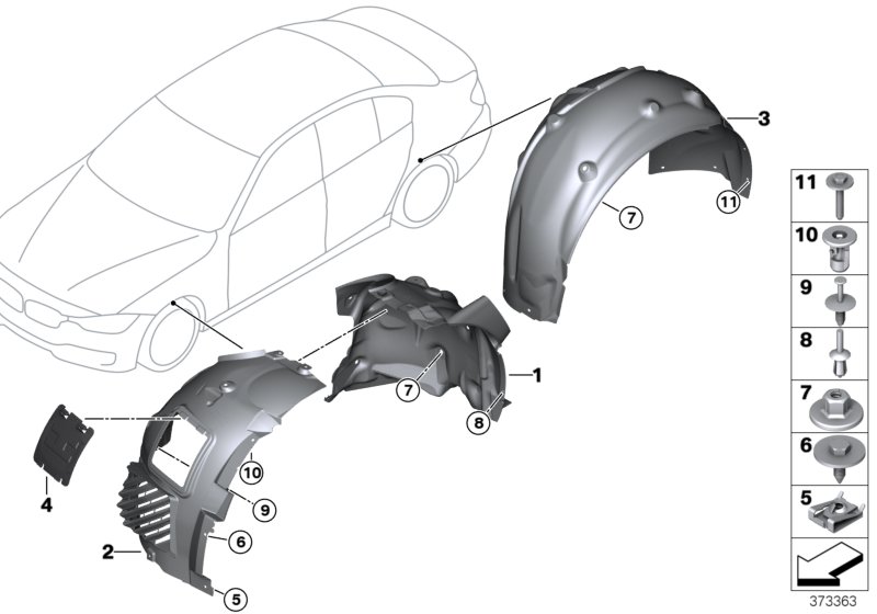 Genuine BMW 51718055730 F80 Cover, Wheell Housing, Rear Right (Inc. M3) | ML Performance UK Car Parts