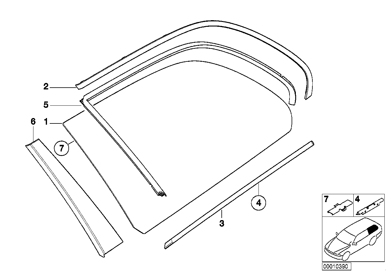 Genuine BMW 51362427437 E39 Left Rear Moulding GLANZSCHWARZ (Inc. 530i, 525d & 520i) | ML Performance UK Car Parts