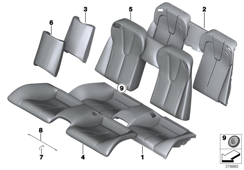 Genuine BMW 52208066571 F12 F13 Upholstery, Seat, Perforated Leather X3D8 ARAG.BRAUN (Inc. M6) | ML Performance UK Car Parts