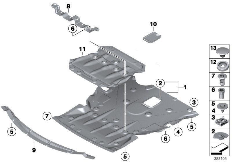 Genuine BMW 51717376343 F22 F21 F36 Clip, Bottom Part (Inc. 125d) | ML Performance UK Car Parts