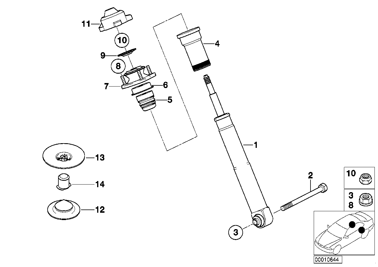 Genuine BMW 33521095096 E39 Shock Absorber, Rear (Inc. 540i) | ML Performance UK Car Parts