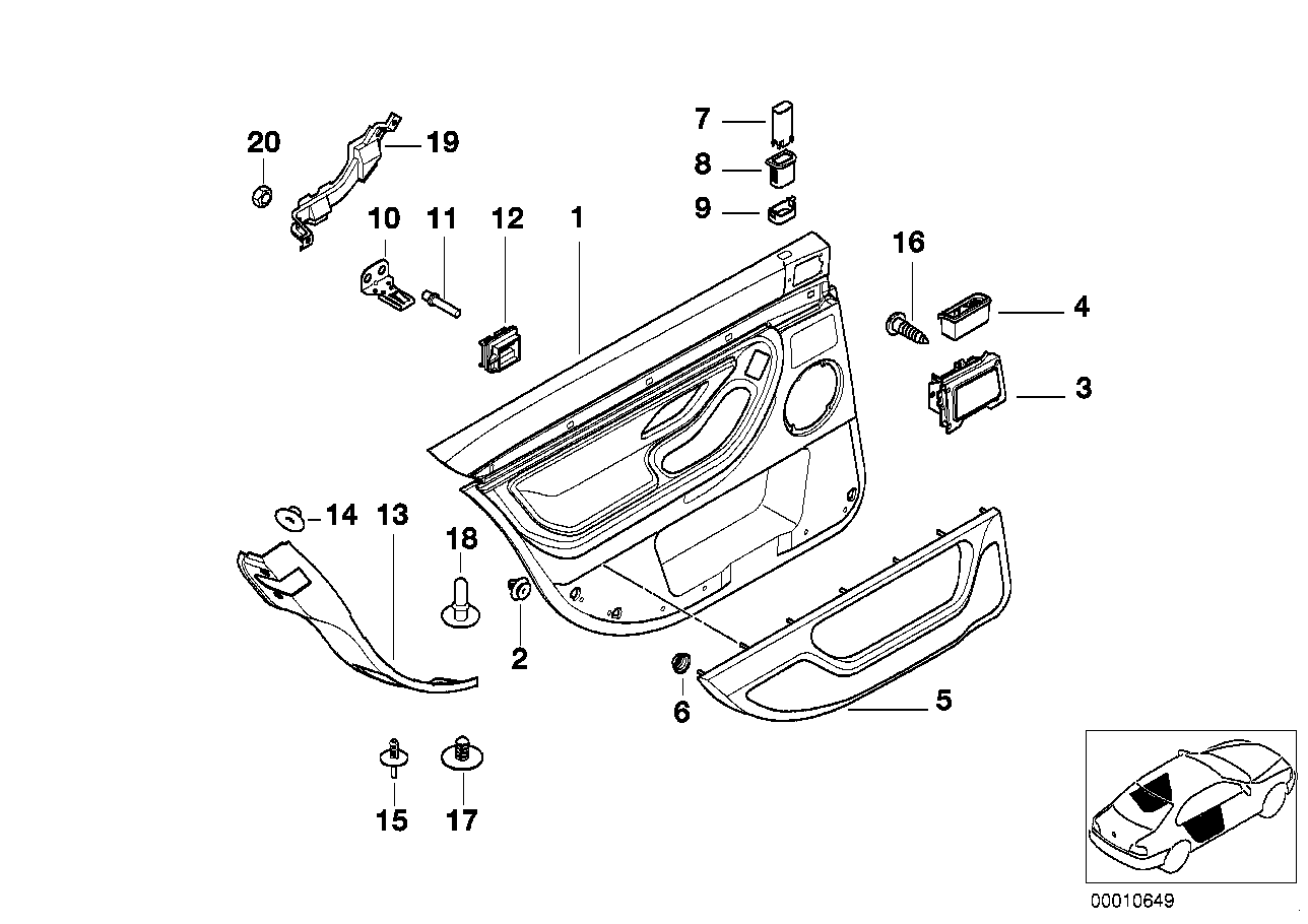 Genuine BMW 51428179342 E38 Right Rear Door Ashtray ANTHRAZIT (Inc. 730d, 740i & 730i) | ML Performance UK Car Parts