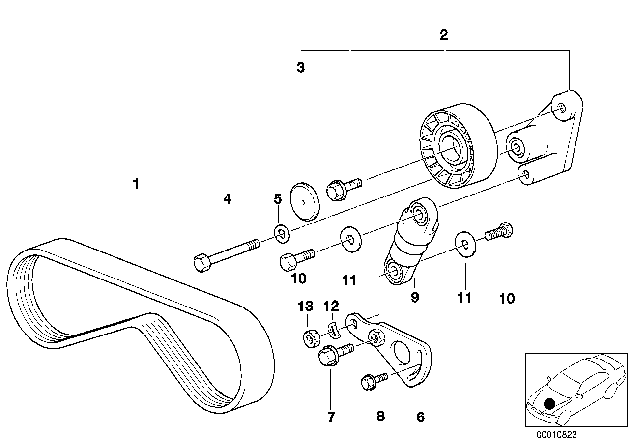 Genuine BMW 11281745545 E39 E31 E53 Belt Tensioner (Inc. 540i, M5 & 840Ci) | ML Performance UK Car Parts