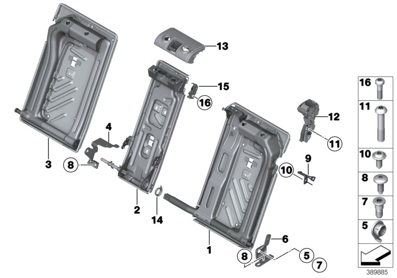 Genuine BMW 52207235434 F25 F26 Frame, Backrest Left (Inc. X3) | ML Performance UK Car Parts