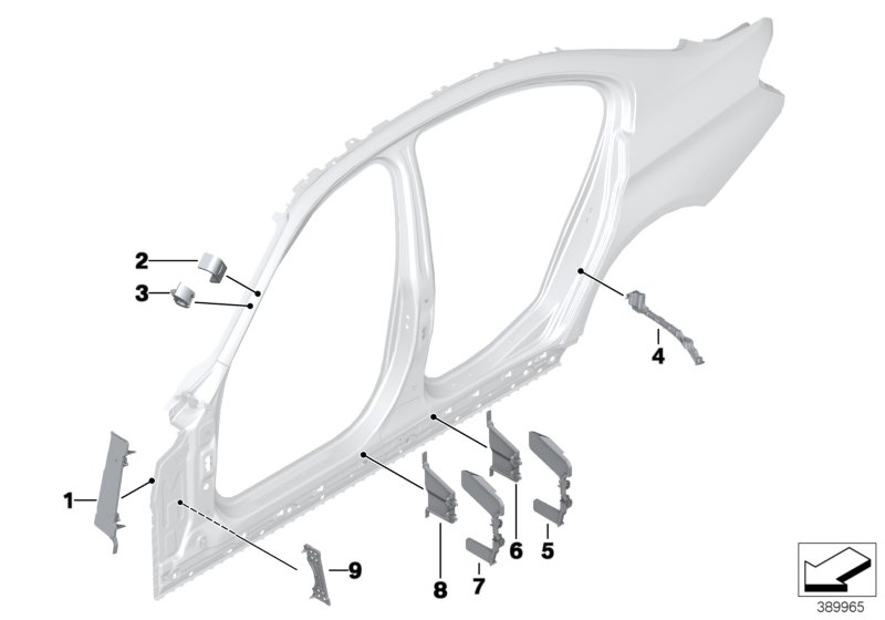 Genuine BMW 41217264069 F31 F30 Molded Part, B-Pillar, Front Outer Left (Inc. Hybrid 3) | ML Performance UK Car Parts