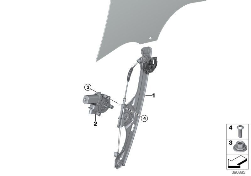 Genuine BMW 51332579945 F45 Window Lifter With Motor, Front Left (Inc. 220dX, 220d & 225iX) | ML Performance UK Car Parts