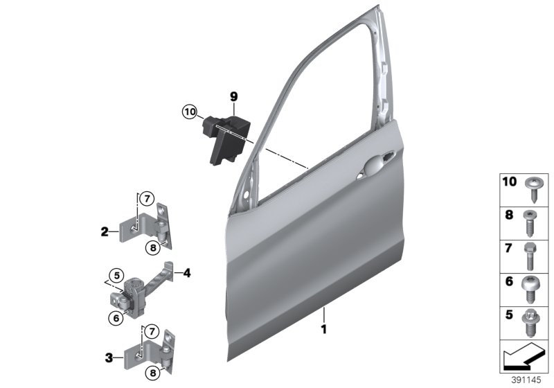 Genuine BMW 41007377548 F16 Right Lower Front Door Hinge (Inc. X5 50iX, X5 M50dX & X6 50iX 4.0) | ML Performance UK Car Parts