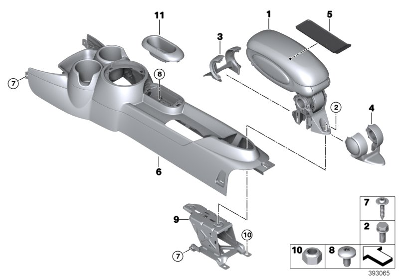 Genuine BMW Mini 51169266361 F56 F55 Lower Trim For Center Armrest, Front (Inc. One First, One D & Cooper SD) | ML Performance UK Car Parts