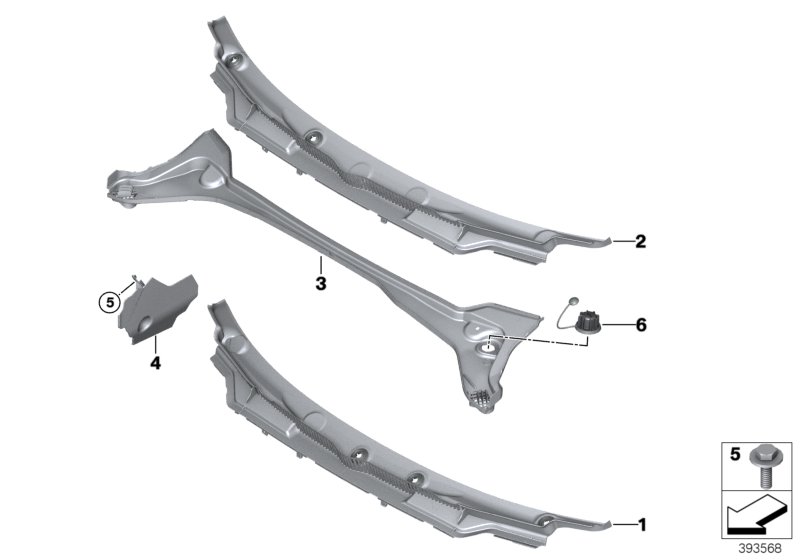 Genuine BMW 51717305485 F45 Cowl Panel Cover, Part 1 LHD (Inc. 214d, 220i & 225iX) | ML Performance UK Car Parts