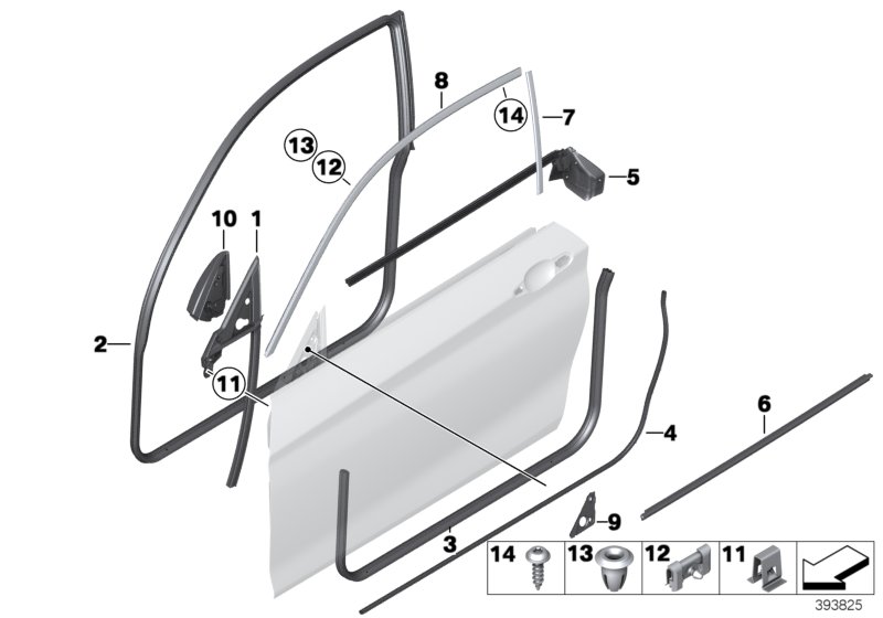 Genuine BMW 51337267906 F23 F22 F21 Channel Sealing,Inside,Door, Front Right (Inc. 116d, 125i & M235iX) | ML Performance UK Car Parts