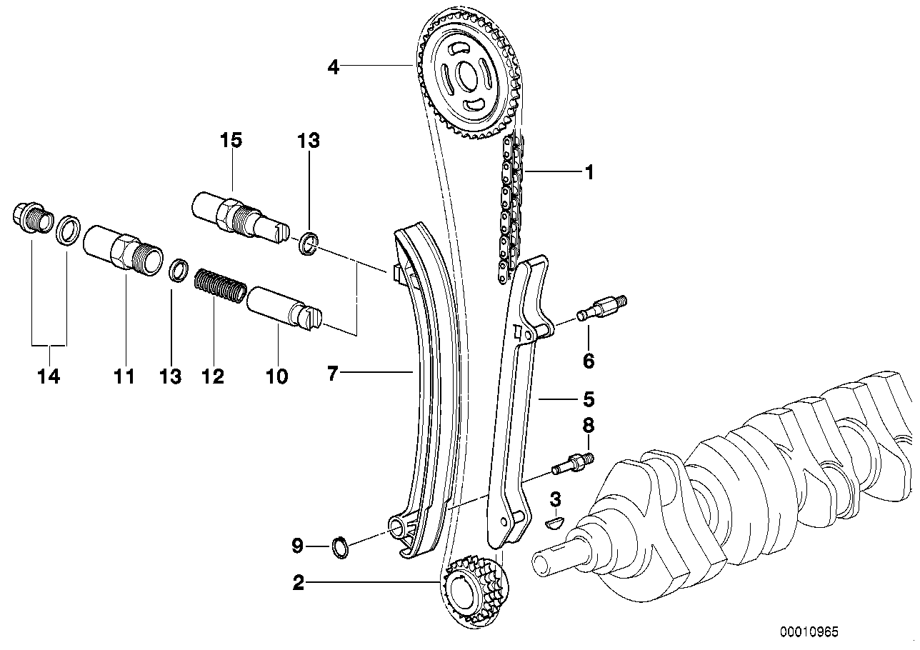 Genuine BMW 11311722654 E36 Chain Tensioner (Inc. 325i, 320i & M3) | ML Performance UK Car Parts