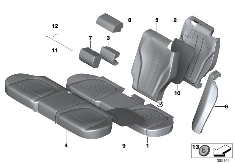 Genuine BMW 52207445155 F15 Cover, Base, Backrest, Perf. Leather, L NAEX ELF.WEISS (Inc. X5) | ML Performance UK Car Parts