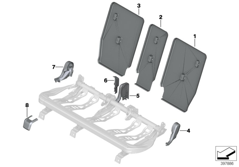 Genuine BMW 52207381151 F45 F48 Trim Backrest, Left SCHWARZ (Inc. X1 20dX, X1 18d & X2 25dX) | ML Performance UK Car Parts