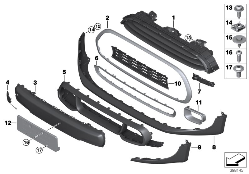 Genuine BMW Mini 51117355239 F56 F55 Air Inlet Finisher, Left (Inc. One First, One D & Cooper D) | ML Performance UK Car Parts