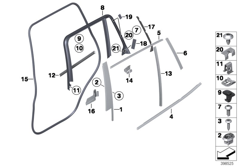 Genuine BMW 51227335690 F26 Window Well Strip, Outer, Door, Rear Rgt ALU SATINIERT (Inc. X4) | ML Performance UK Car Parts