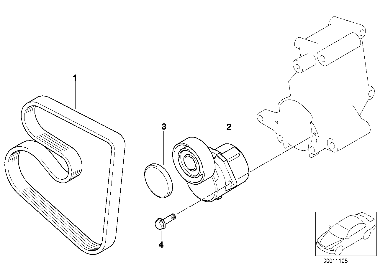 Genuine BMW 11281432104 E46 E36 Mechanical Belt Tensioner (Inc. 318is, 316Ci & 318ti) | ML Performance UK Car Parts