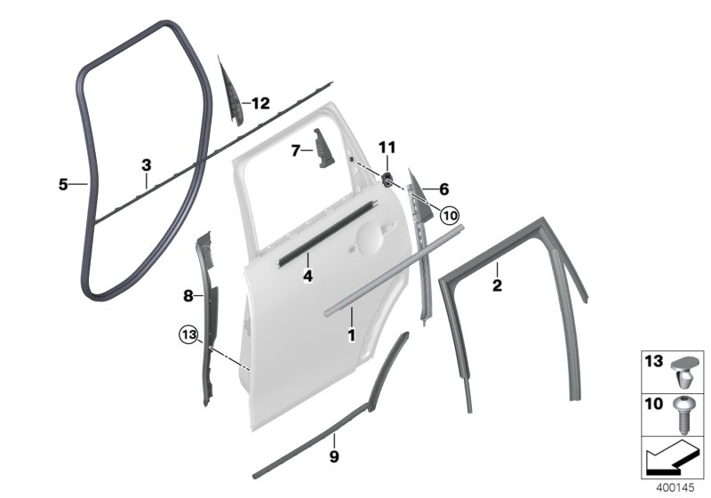 Genuine BMW Mini 51357322444 F55 Window Guide, Right Rear Door (Inc. Cooper, One D & Cooper S) | ML Performance UK Car Parts