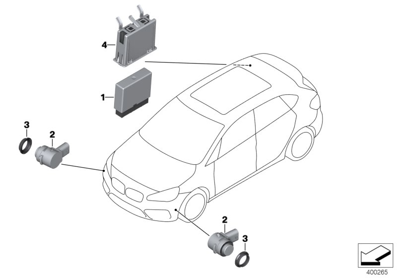 Genuine BMW 66209495771 F48 F39 Ultrasonic Sensor, Storm Bay Metallic WC3N (Inc. X2 28iX, X2 20i & X2 25dX) | ML Performance UK Car Parts