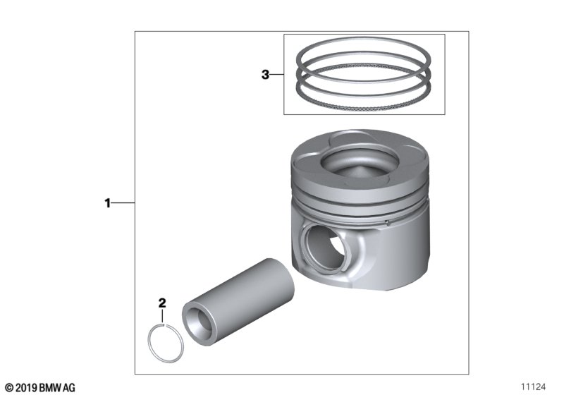 Genuine BMW 11257788398 E65 E46 E61 Mahle Piston 84,200mm(+0,25) (Inc. 330xd, 530d & 330Cd) | ML Performance UK Car Parts