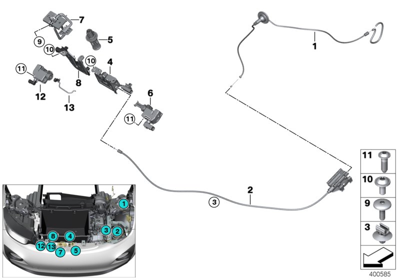 Genuine BMW 51237314888 Opening Lever (Inc. i3 94Ah Rex, i3 120Ah & i3s 120Ah) | ML Performance UK Car Parts