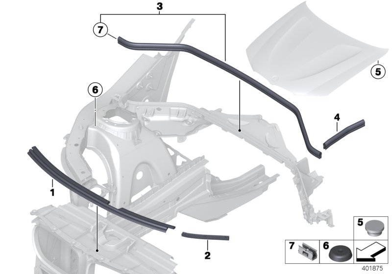 Genuine BMW 51767234367 F25 F26 Seal, Hood, Side (Inc. X4 20iX) | ML Performance UK Car Parts