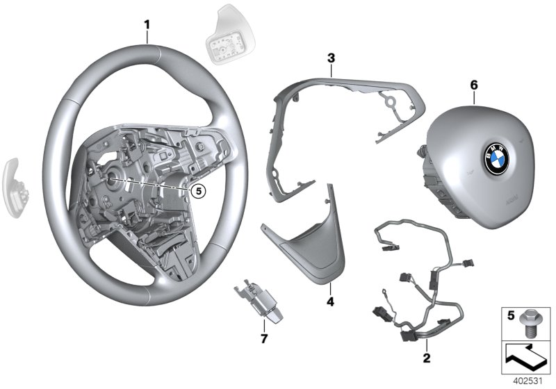 Genuine BMW 32306860361 F39 Sprt St. Wheel, Leather, Shift Paddles (Inc. X2 18dX, 220i & 218d) | ML Performance UK Car Parts